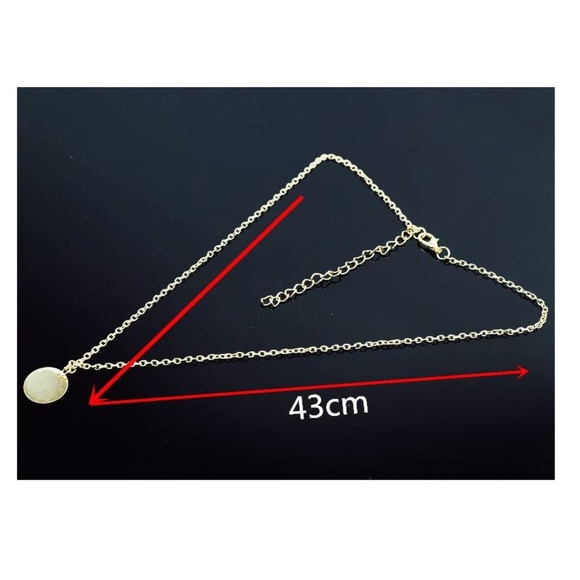 4 for $20 Single Round Coin Necklace (Gold) - Picture 2 of 5